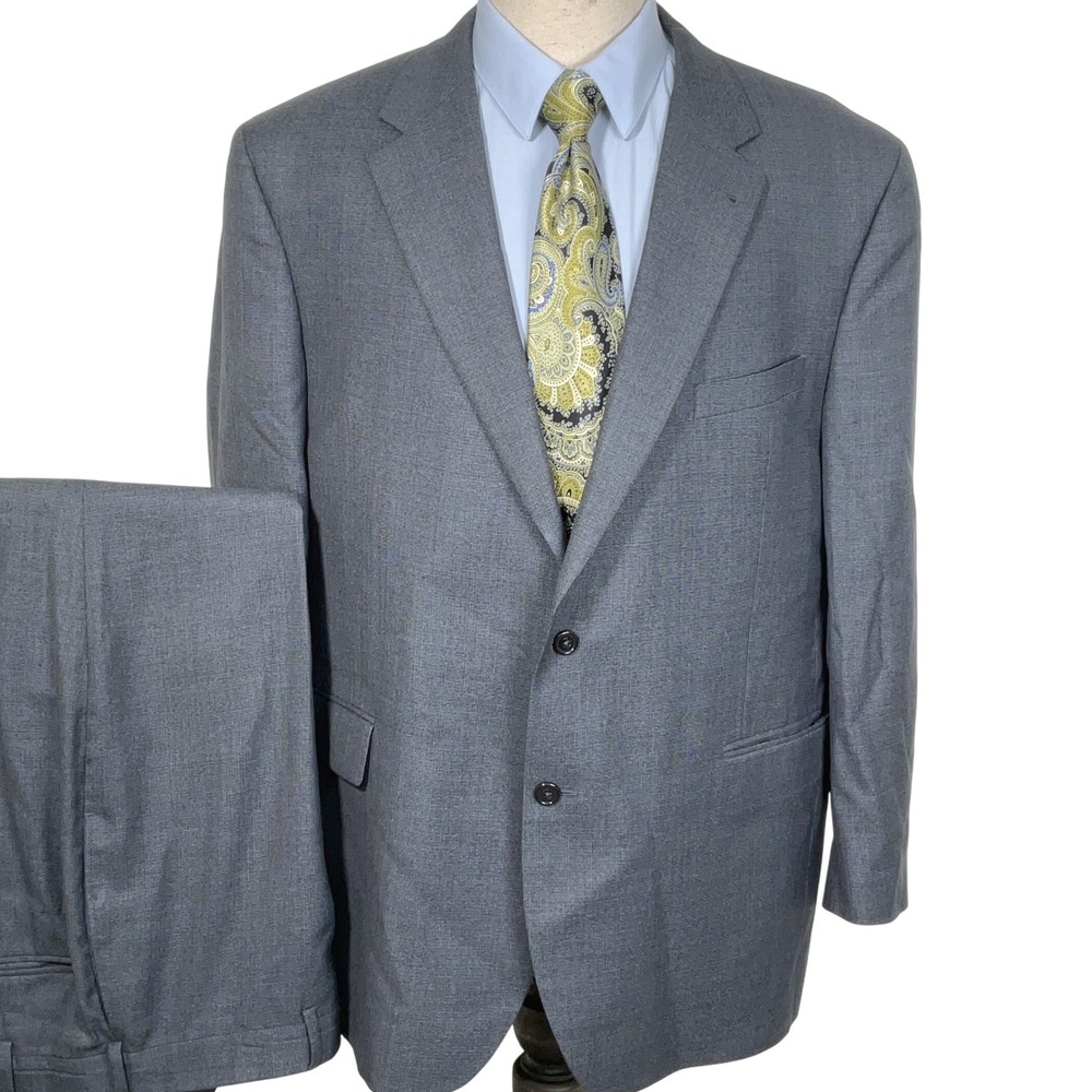 Jos. A. Bank Gray Suit with Blue Shirt and Yellow Tie